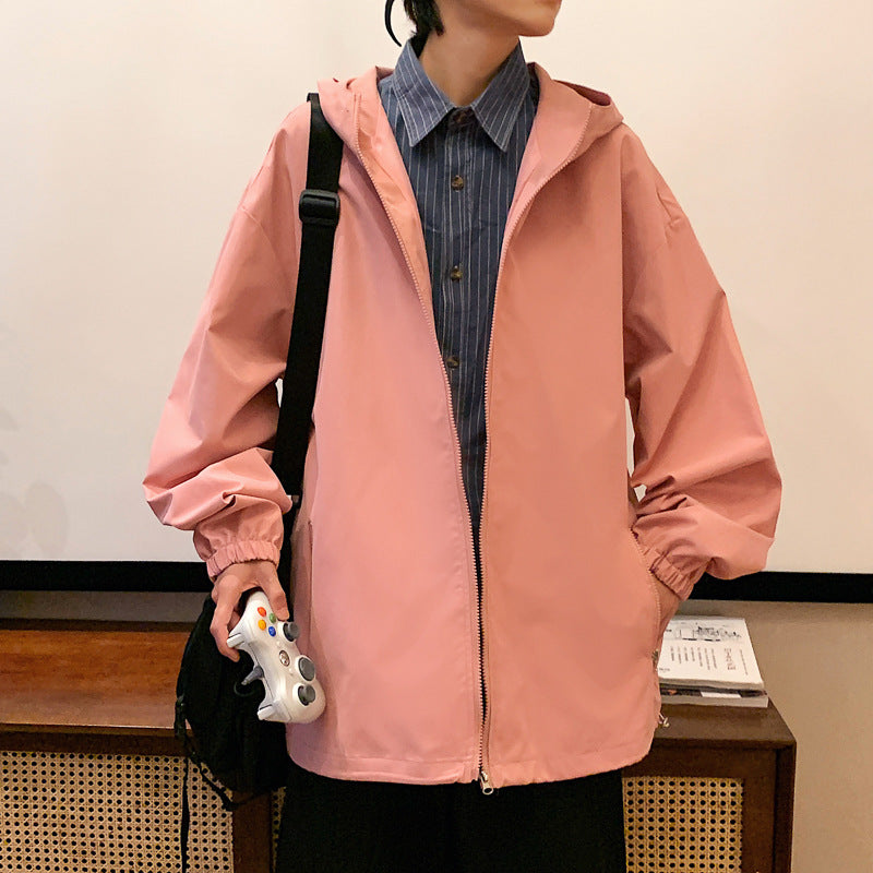 Oem 6 Color Loose Hooded Jacket Korean Version Trendy Youth Casual Sports Cardigan Simple Outerwear Fall and Winter Style