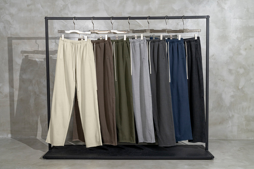 Wholesale Sweatpants 420g Heavyweight Blank 100% Cotton Pure Color High Quality Loose Acid Wash Fashion Plain Sweatpants