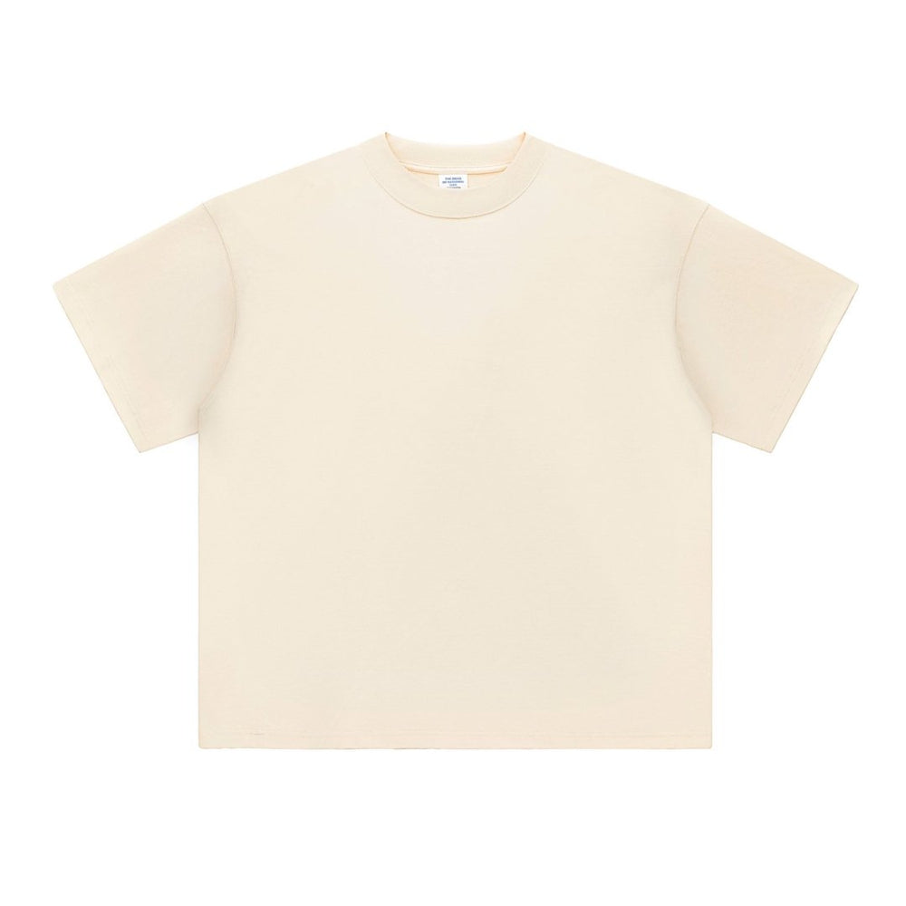 High Quality Men's T-shirts Short Sleeve Round Neck 100% Cotton Heavyweight Custom Puff Printing Solid Color Wholesale Tshirts