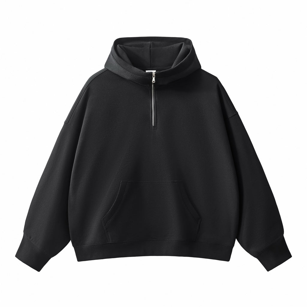Hot Selling New Syle Half Zip Heavyweight Custom Terry Streetwear Fashionable Polyester Cotton Hoodies High Quality