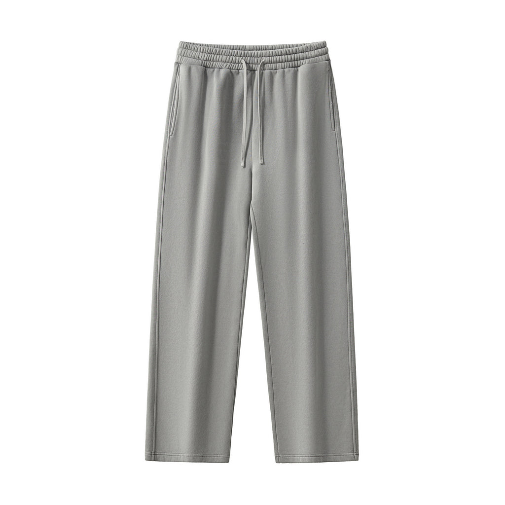 Men's Pants Customized Heavyweight Streetwear New Wash Pure Color Loose Drawstring High Quality Wholesale Sweatpants