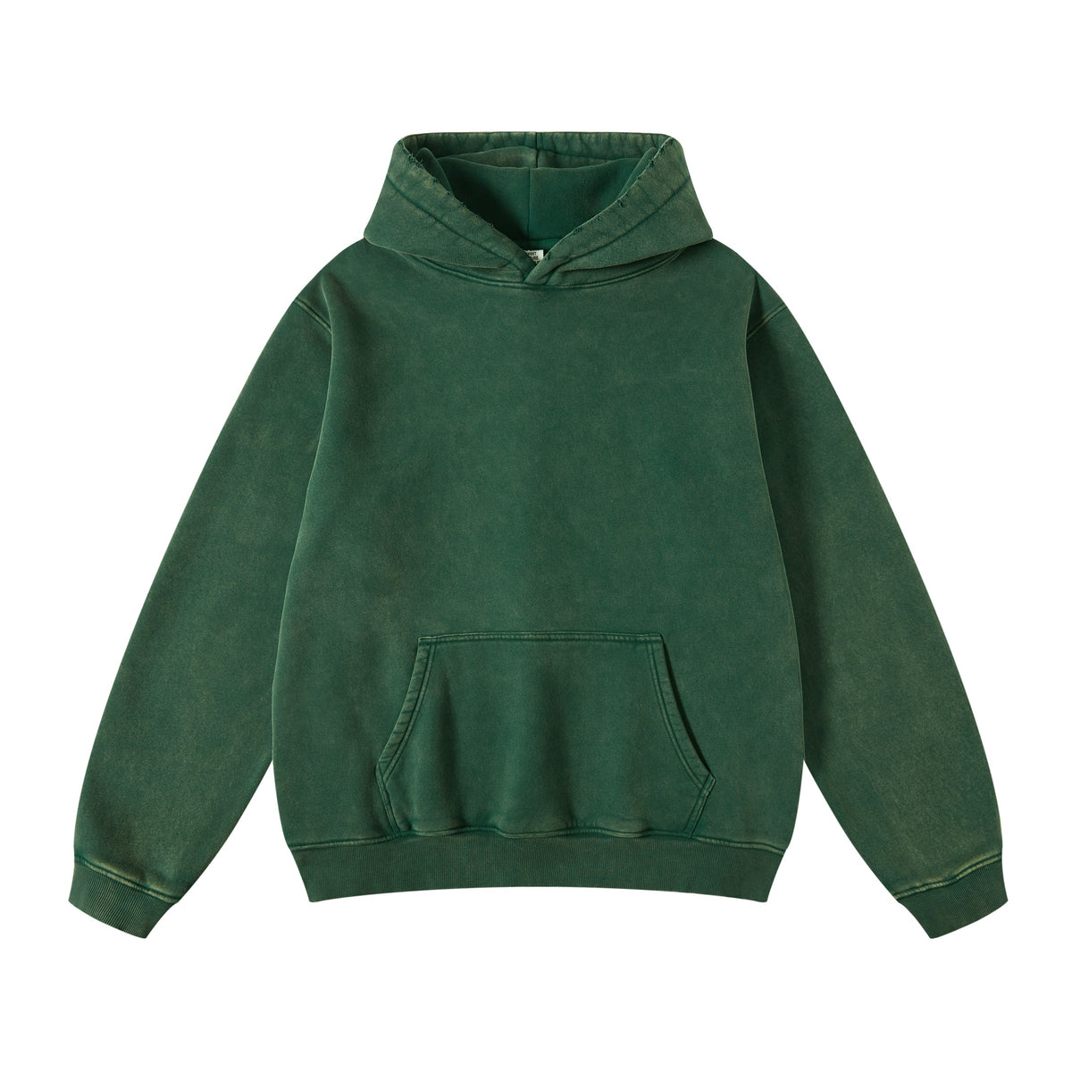 Customized Washable Batik Distressed Fleece Pullover Without a Hood and with a Rope Strap Unisex Hoodies Winter Collection