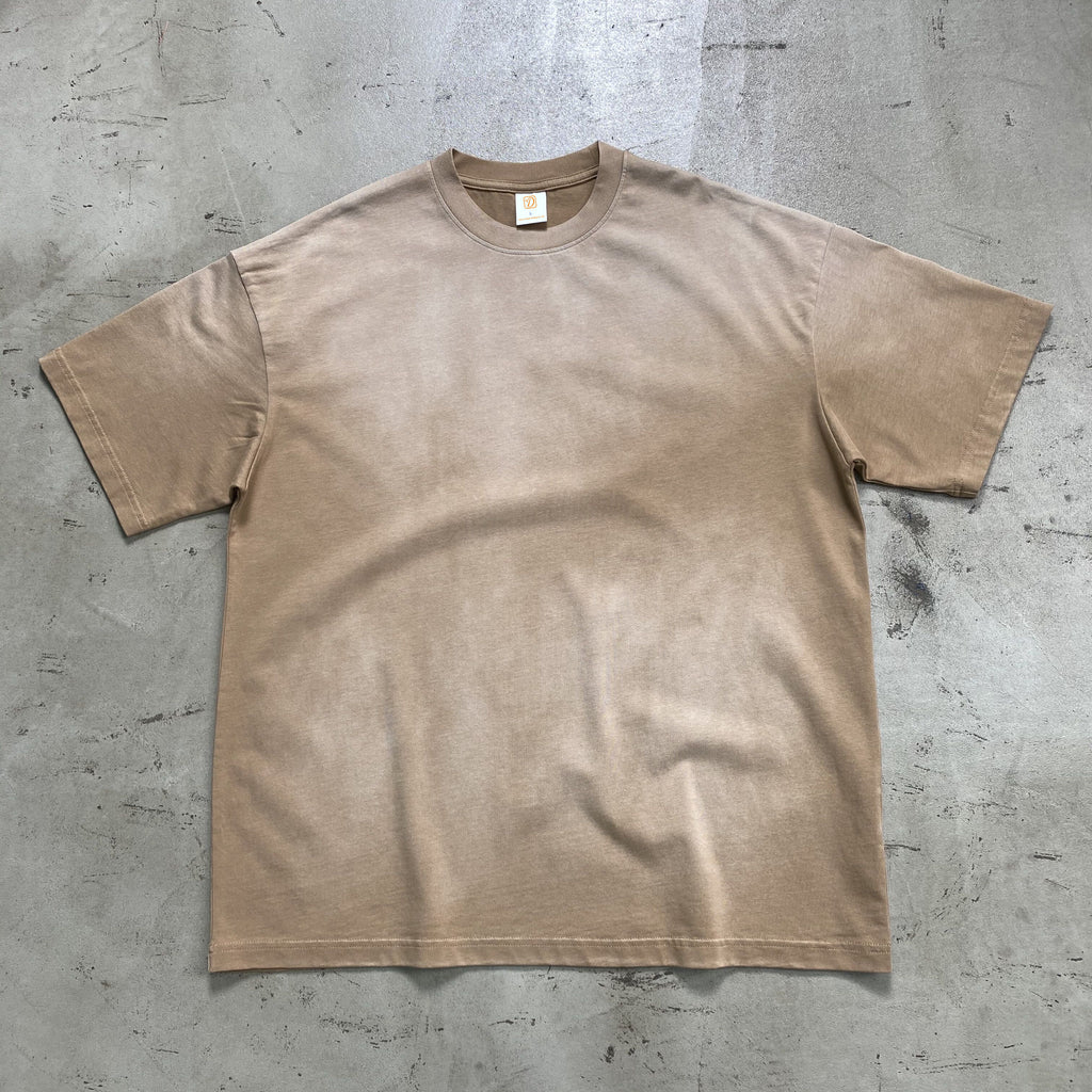 Vintage Drop Shoulder Heavy Cotton Spray Dyeing Loose Washed High Quality Sublimation Streetwear Heat Transfers for T-shirts