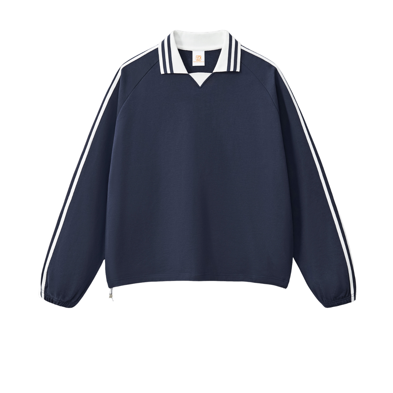 Wholesale Turtleneck Stripe Fashion Embroidery 100% Cotton Custom Puff Printing Hoodie Winter Heavyweight Trendy Design Hoodie