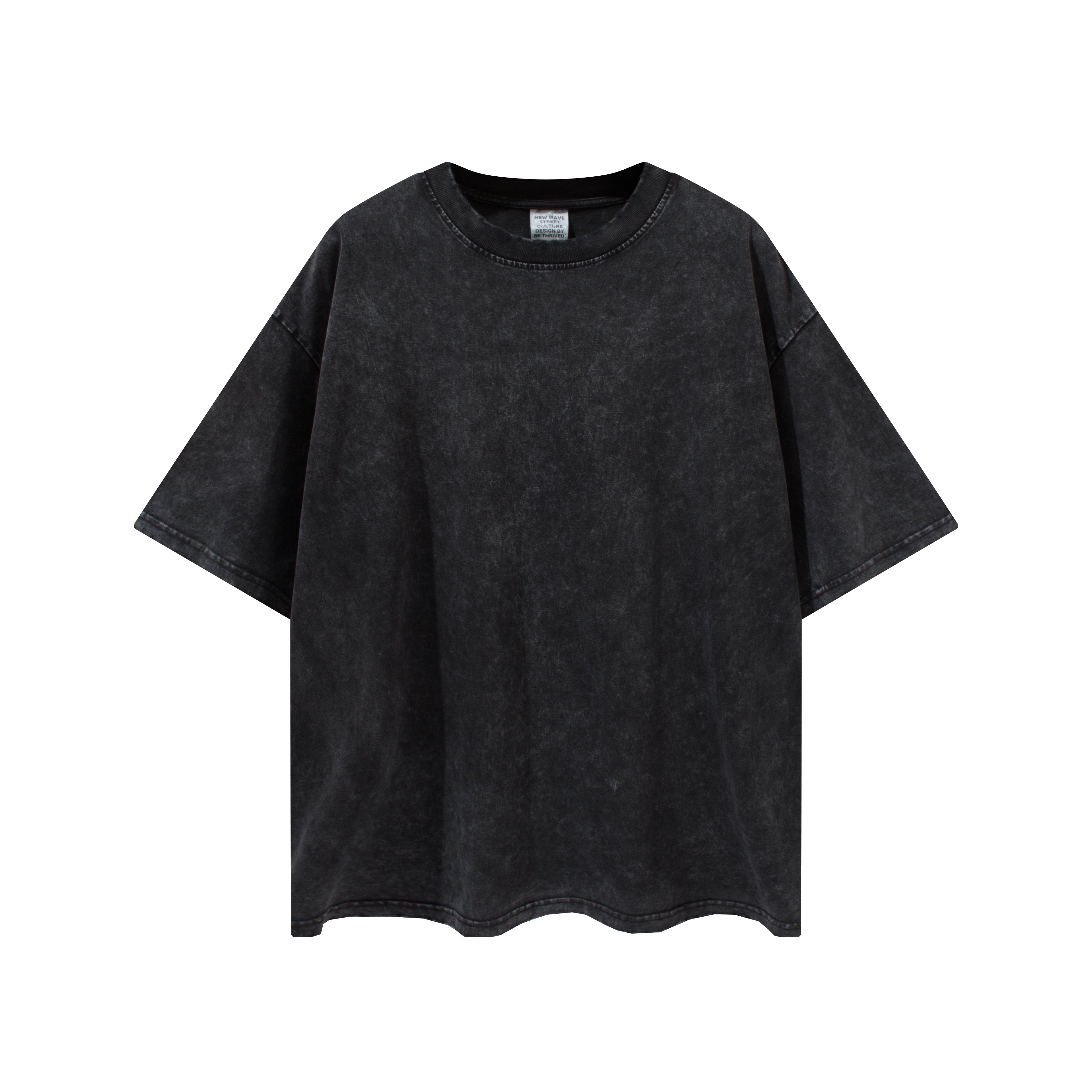 7 Color Customized Edge Grinding Water Washing to Age Solid Color Short Sleeved Shir Plain Tshirts for Printing American Design