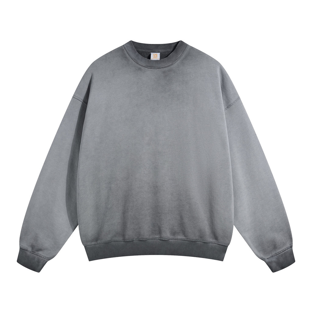 Hot Selling Hoodies High Quality Crewneck Custom Heavyweight 100% Cotton Oversized Acid Wash Distressed Embroidery Hoodie