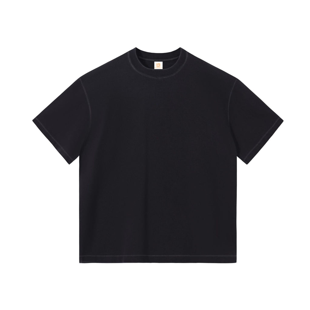 t Shirt Manufacturer Black Basic Streetwear Customized Distressed High Quality Pure Color Plus Size Men's Drop Shoulder t Shirt