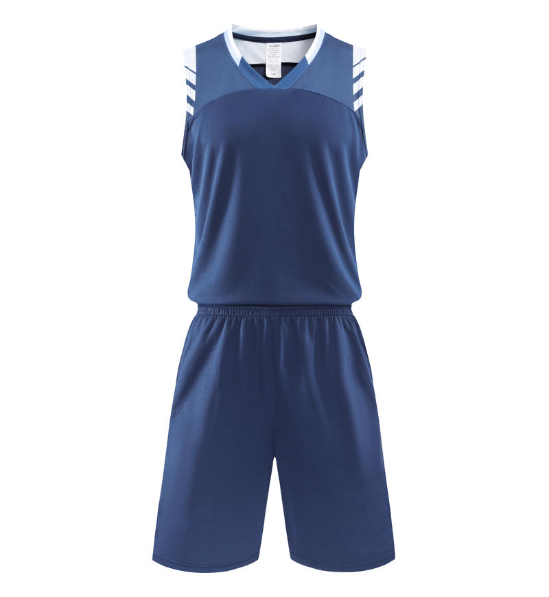 Oem Brand 5 Color Men's and Women's All Polyester  Round Neck Basketball Uniform Set with Vertical Stripes and Plain Fabric