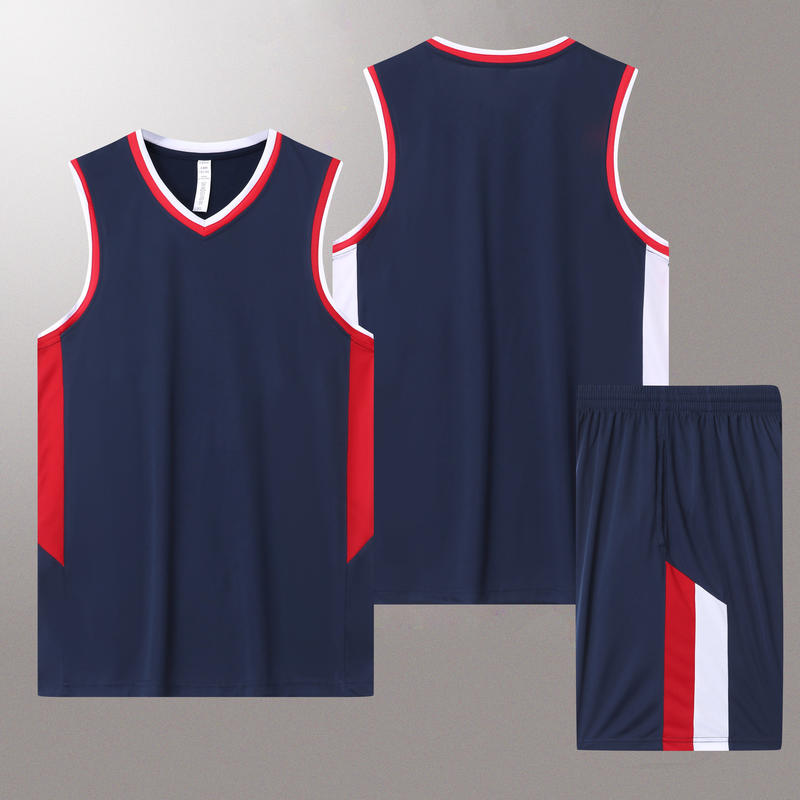 High Quality Suit 5 Color Family Boy Girl 100% Polyester Fiber V Neck Basketball Uniform Set with Basketball Jacquard Fabric