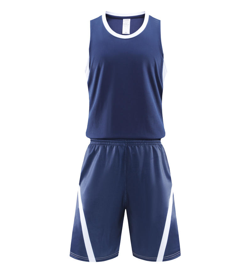 Summer 5 Color Men's and Women's 100% Polyester Fiber Round Neck Basketball Uniform Set Vertical Stripe Cotton Plain Fabric