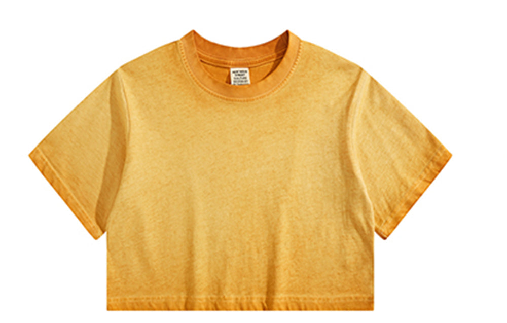T-shirt From a Trendy Brand 9 Color Ombre Washed Short Sleeve T Shirt Western Style INS Sexy Girl's Top Tshirt 100 Cotton Blanc
