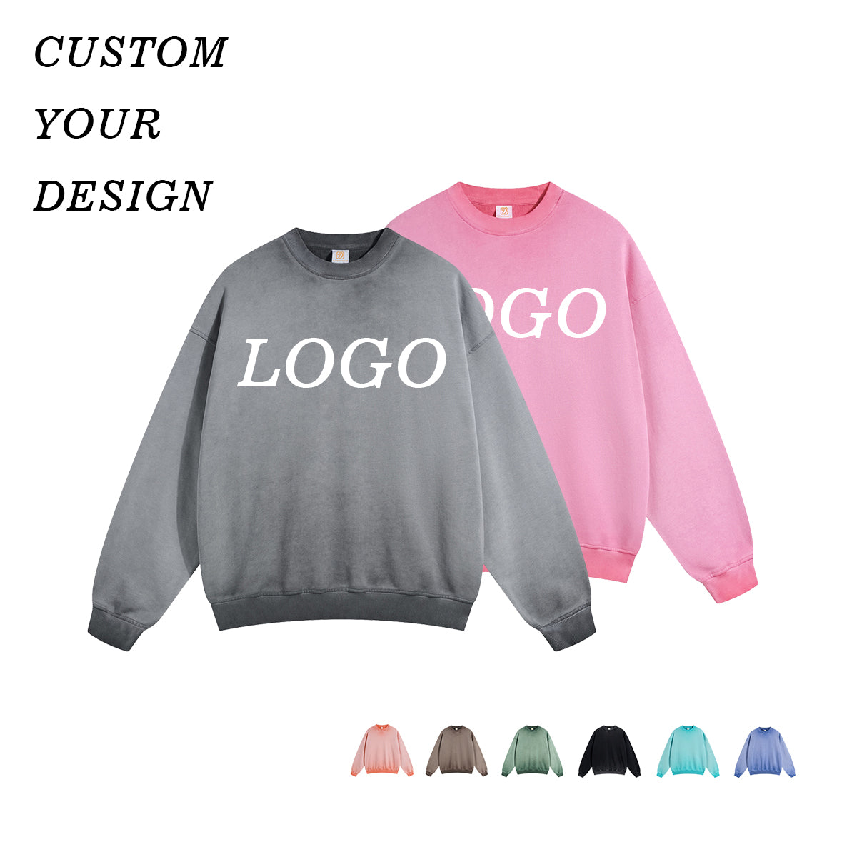 Hot Selling 100% Cotton Hoodies Custom Crew Neck 430g Acid Wash Vintage Heavyweight Distressed Streetwear Wholesale Hoodies