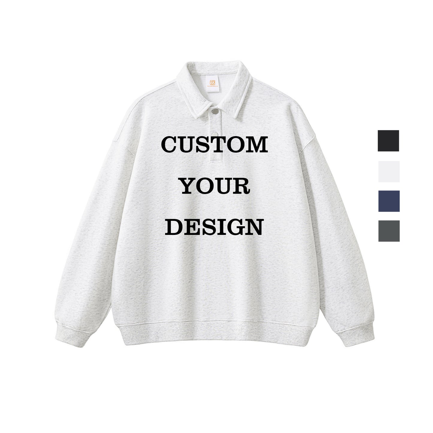 Custom Stand Collar Hoodies High Quality Polo Pure Color Blank Distressed Polyester/Cotton New Design Streetwear Hoodies