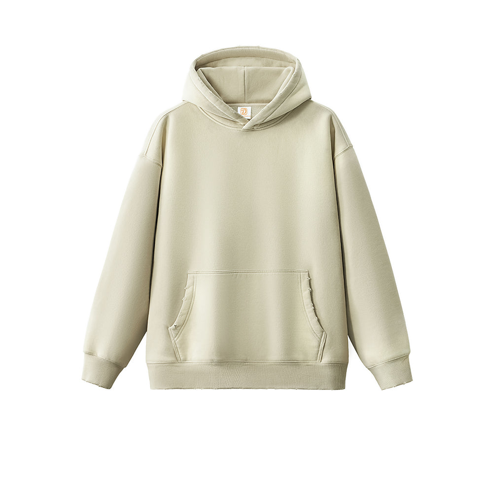 Winter Hoodie Custom Men's Thick Fabric Washed Drop Shoulder Gradient Loose Fitting Hoodie with logo Personalized Design