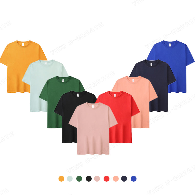 Wholesale Loose Heavyweight 100% Cotton Pure Color High Quality Custom Blank Round Neck Puff Print Personalized T-shirts for Men