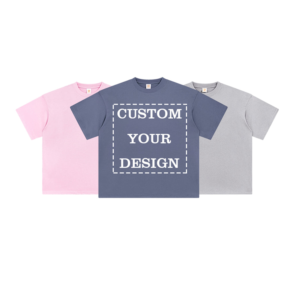 Oversized t Shirts Custom Basic Loose Drop Shoulder High Quality Pure Color Blank O-neck Fashion Heat Transfers for T-shirts