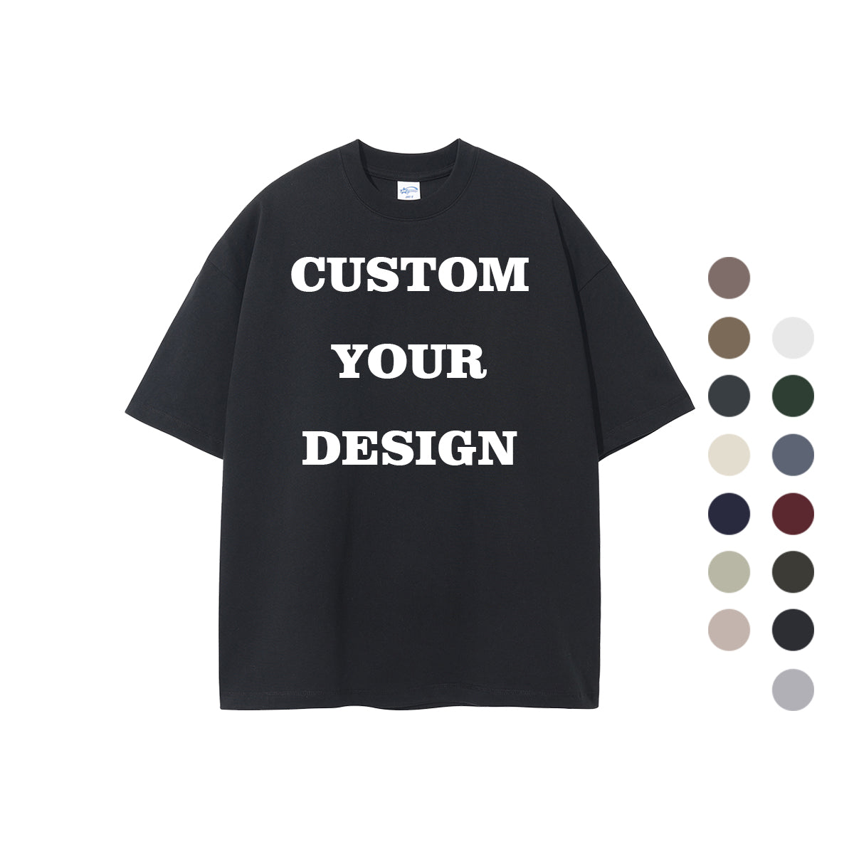 Men's T-shirts Streetwear Loose Drop Shoulder Pure Color Casual Heavyweight Summer Short Sleeve Heavy Cotton Plain T-shirts