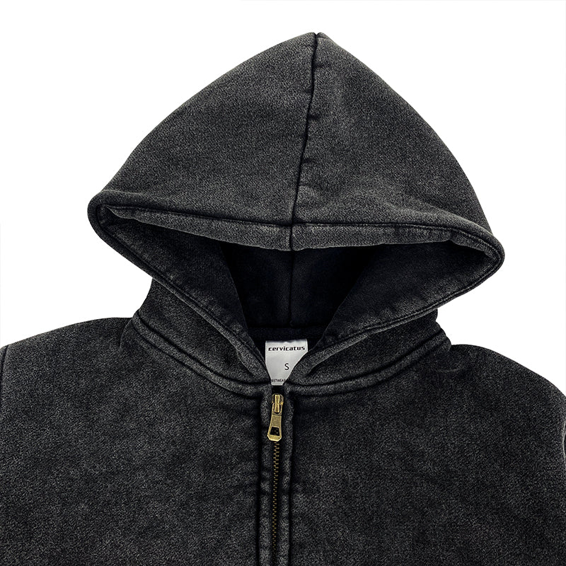 Heavyweight Fleece Hoodies Kids Sublimation Distressed Zip up Vintage Streetwear Unisex Washed High Quality Fashion Hoodie