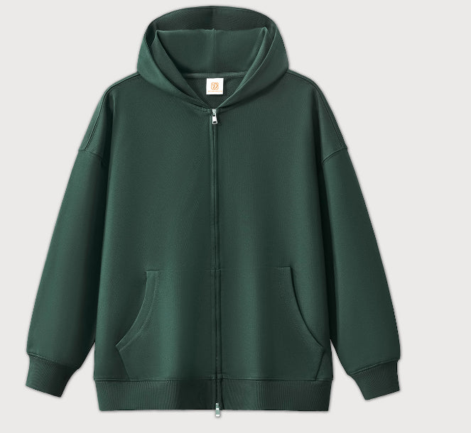 400 Grams Heavy Duty Zipper Lined Hooded Sweater Plain Tshirts for Printing Streetwear American Style Designer High Quality