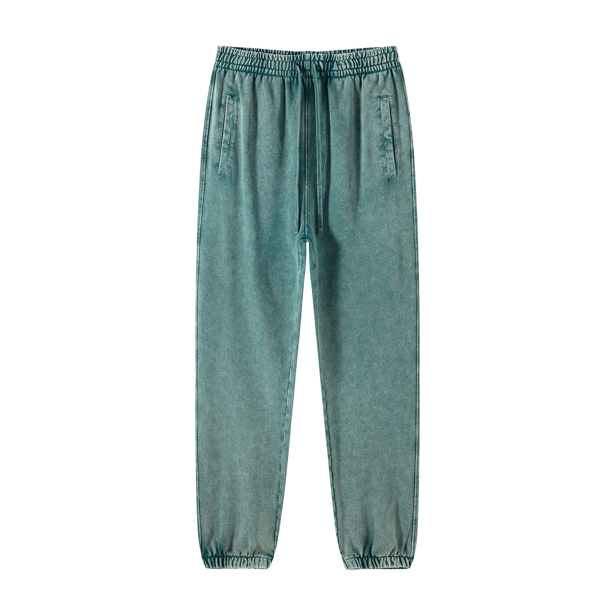 Fall and Winter Style 100 Cotton Blanc Belted Wax Dyed Distressed Long Sweatpants Heavy Duty Free Sample Sweatpants Design