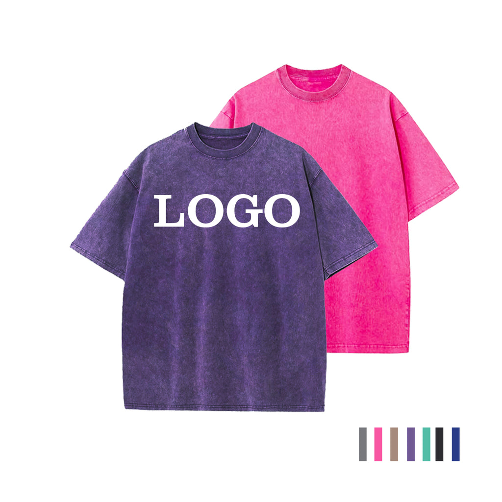 Mens Clothing Heavyweight Blank Custom logo Acid Wash High Quality Round Neck Heavy Cotton Personalized Design Mens Tshirts