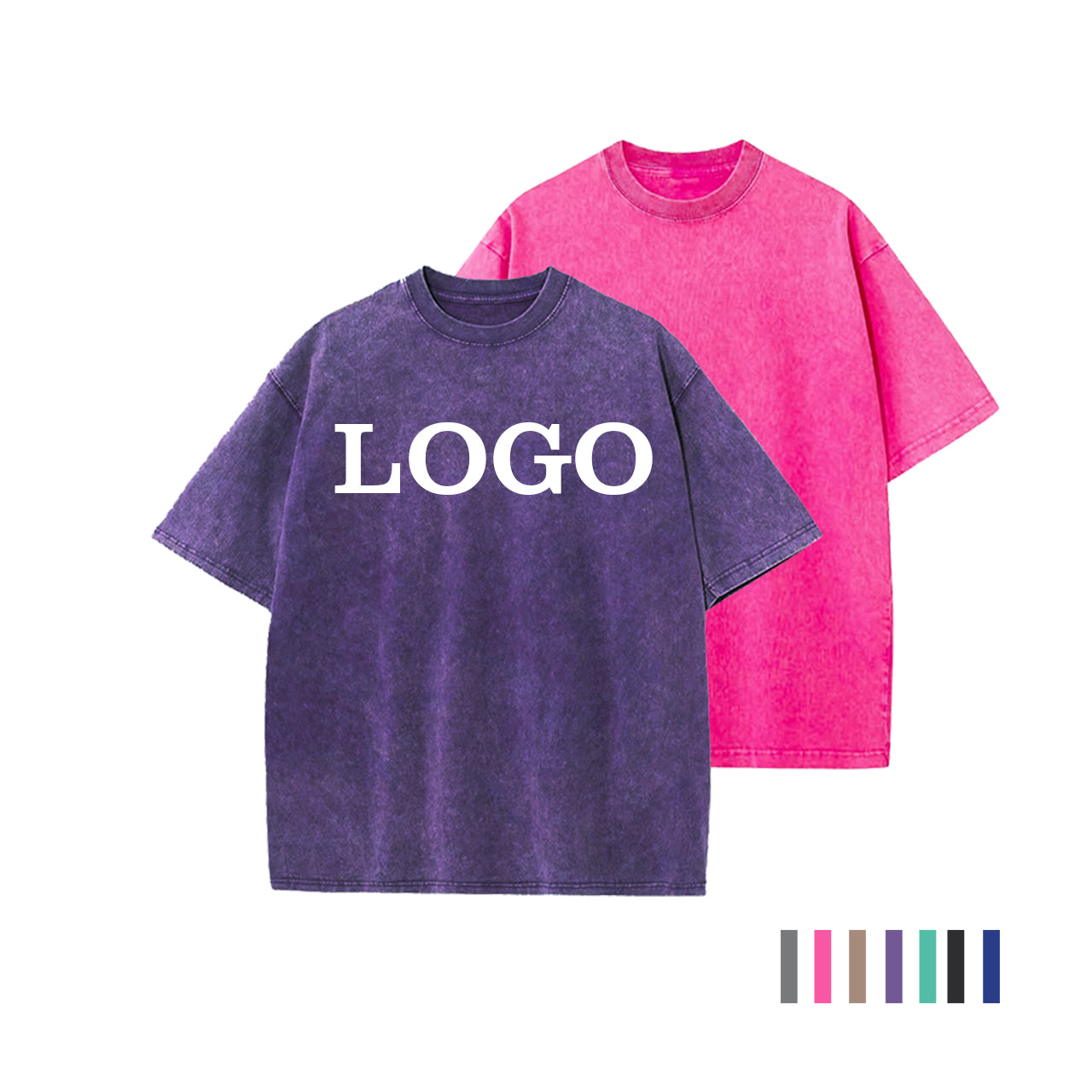 Mens Clothing Heavyweight Blank Custom logo Acid Wash High Quality Round Neck Heavy Cotton Personalized Design Mens Tshirts