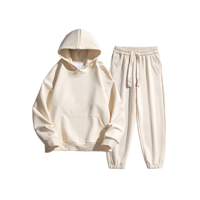 Hot Selling Sweatpants and Hoodie Set Blank Thick Wireless High Quality Custom Puff Printing Pure Color Wholesale Hoodies