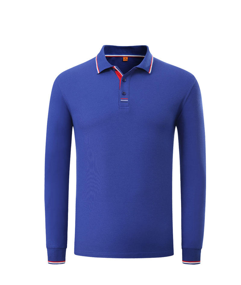 Spring and Autumn Collection 6 Color 38 Yarn Multi Color Long Sleeved Polo Shirt High Quality Simples Style Polo Shirt Design