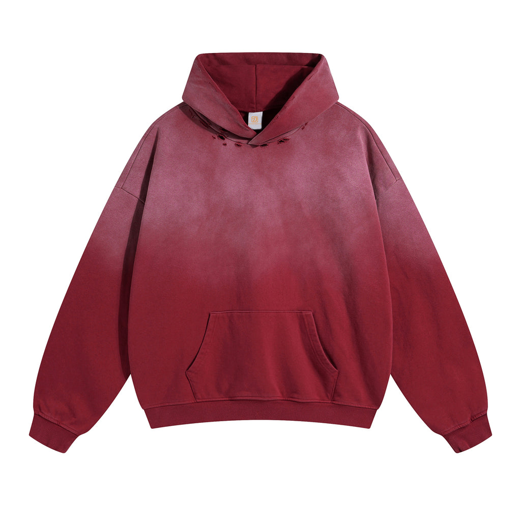 Heavyweight Broken Tie Dye Custom French Terry Acid Wash High Quality Blank Pullover Polyester and Cotton Hoodies Puff Print
