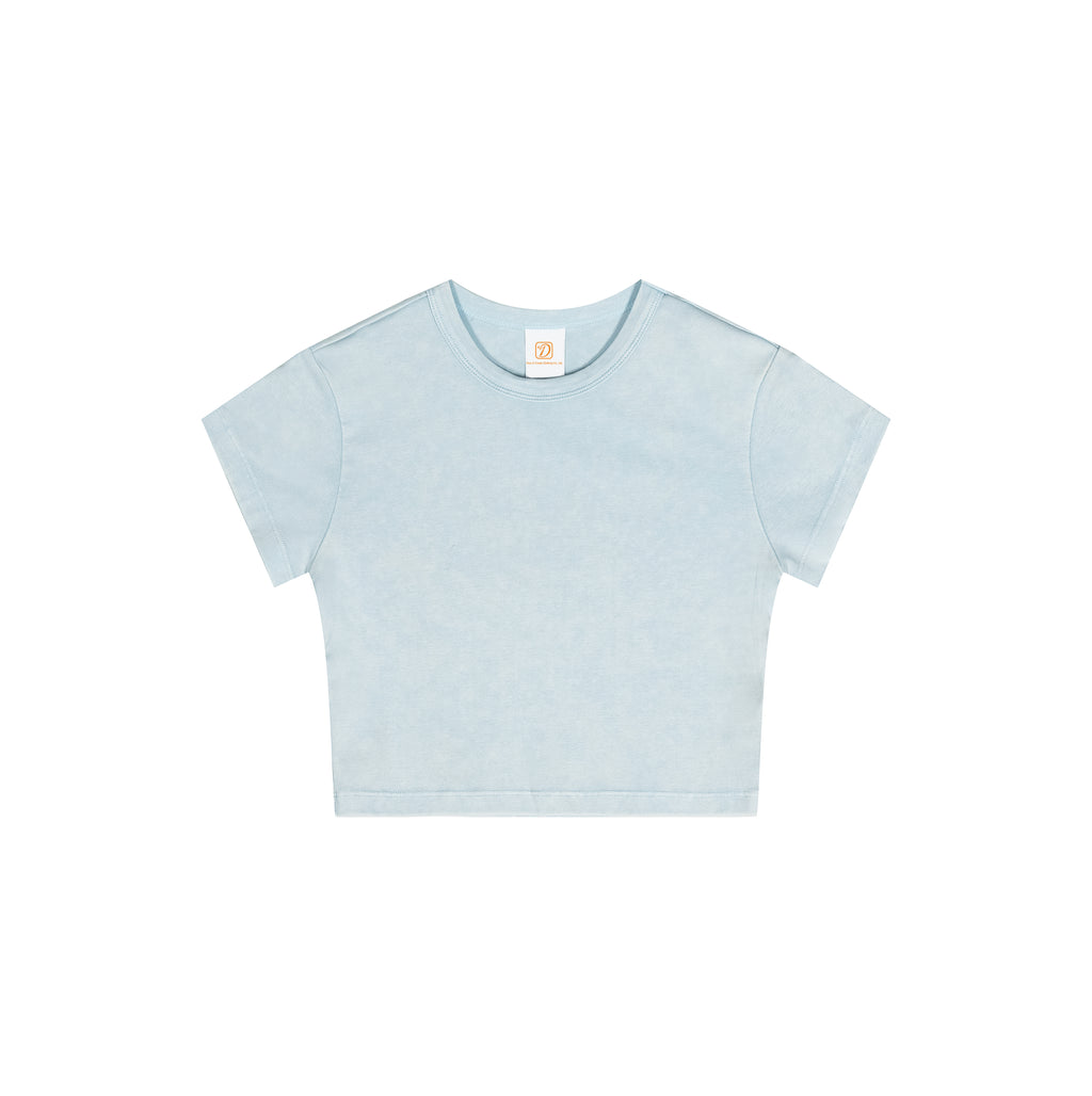 Heavy Cotton Tshirt Crop Top Custom Acid Washe Short Style Round Neck Plain t Shirt High Quality Streetwear Girls t Shirts
