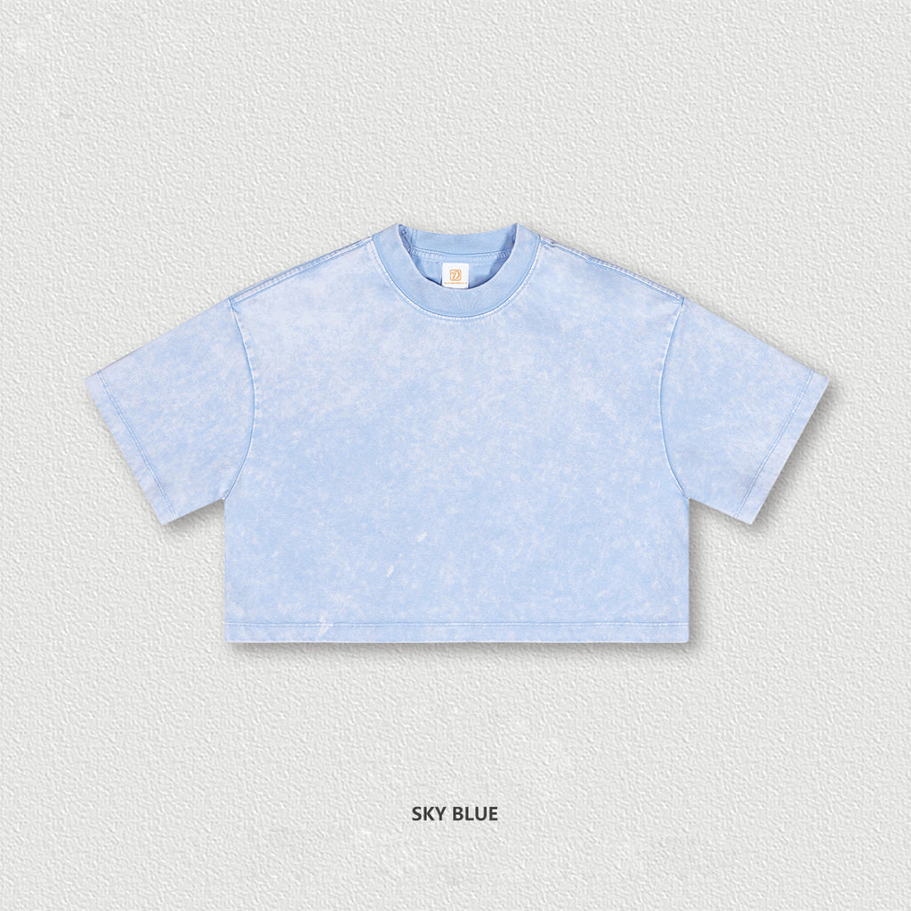 Crop Top Washe High Quality Manufacturers Streetwear Customized Blank Short Sleeve Design Screen Print Heavyweight T Shirt