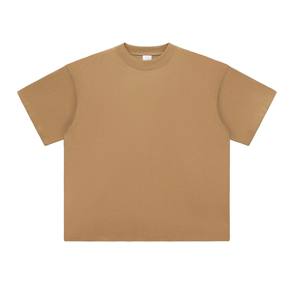 High Quality Men's T-shirts Short Sleeve Round Neck 100% Cotton Heavyweight Custom Puff Printing Solid Color Wholesale Tshirts