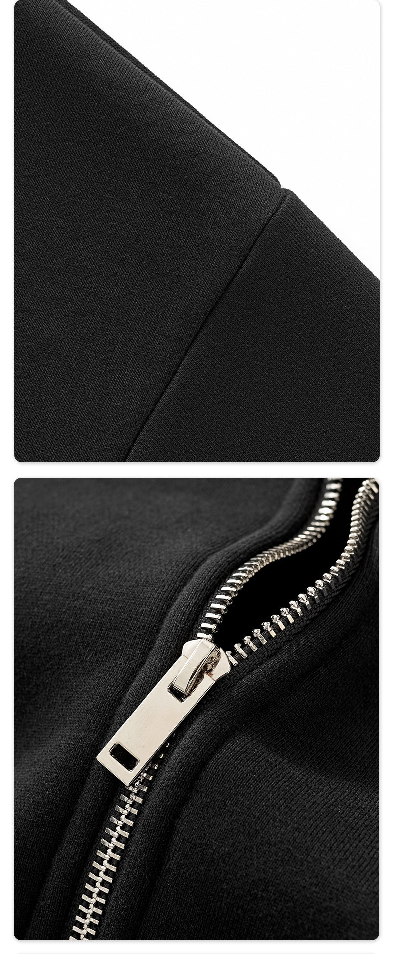 Wholesale Distressed Embroidery Black Fashion Boxy Full Face Zip Mens Hoodies And Sweatshirts