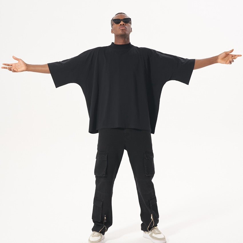 300G Heavyweight Drop Shoulder Box Fit One-shoulder Short Sleeves Streetwear Custom logo High Quality Fashiondesign t Shirt