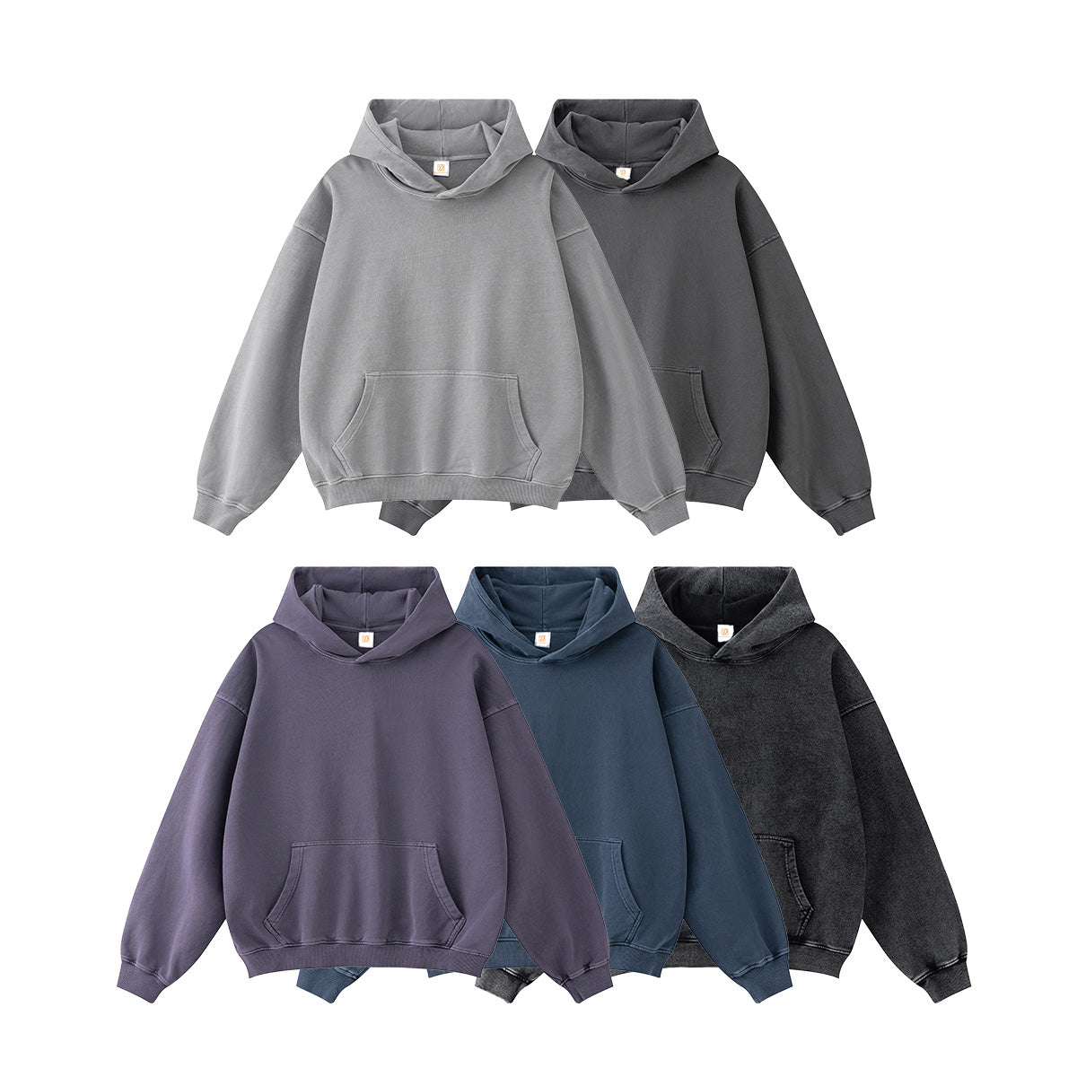 100% Cotton Unisex High Quality Drop Shoulder Washed Heavy Weight Pullover Vintage Embroidered Sublimation Hoodies & Sweatshirts