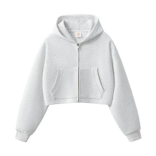 Manufacturer Hoodies Top Quality Crop Top Custom Zip up Sport Heavyweight Streetwear Fashion Drop Shoulder Wholesale Hoodies