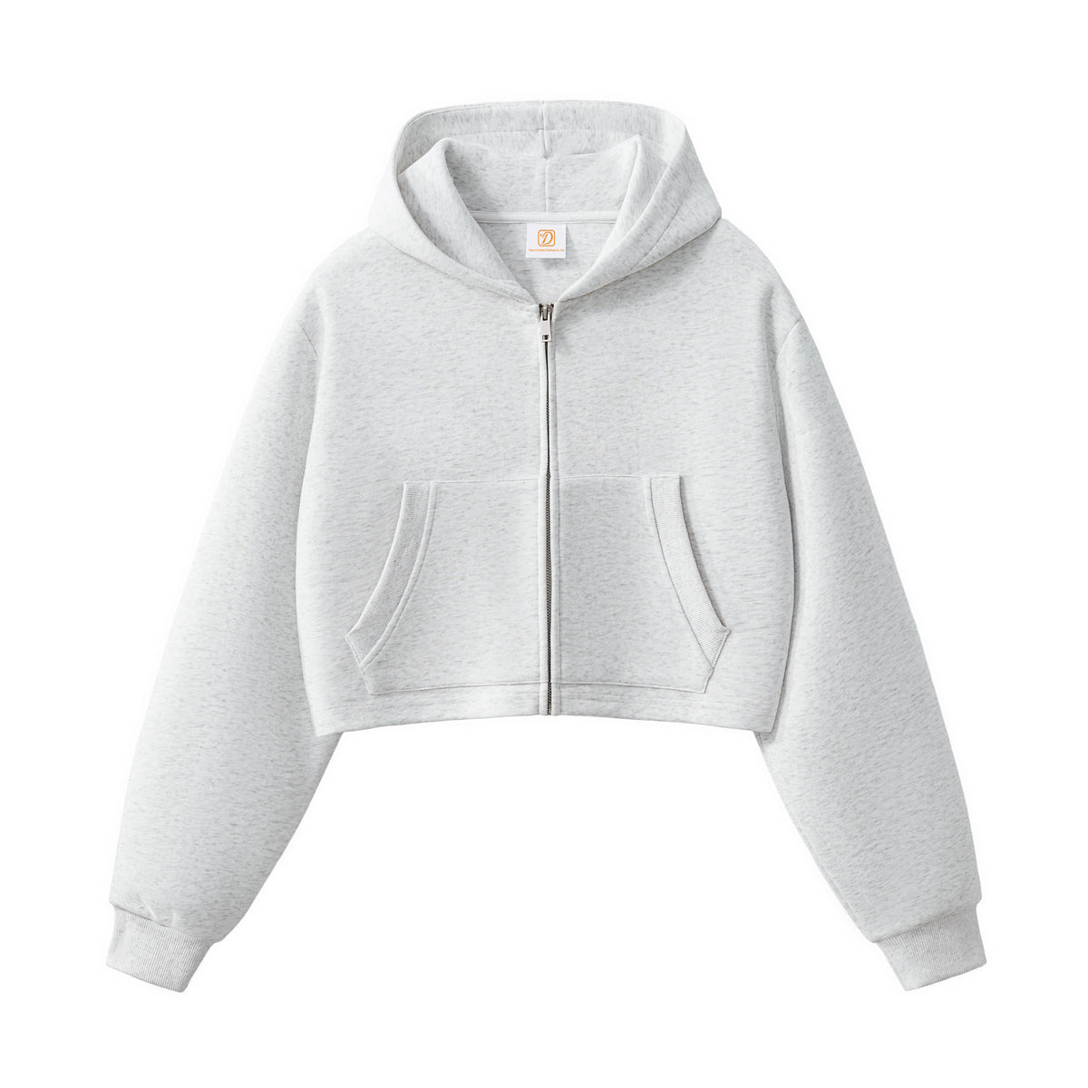 Custom Logo Wholesale Sporty Short Sleeved Low Cut Women's Zipper Hoodie Non Fleece Complete Set of Samples L Hoodie Woman