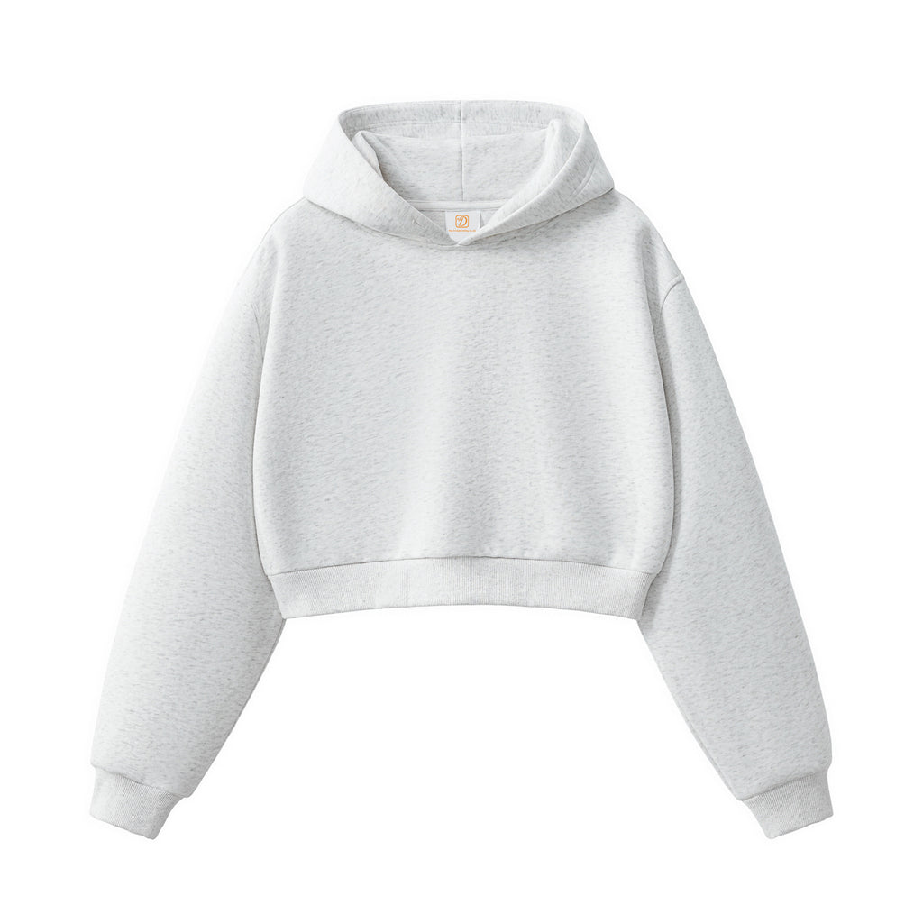 Women's Hoodies Crop Top Short Style Fashion Streetwear High Quality Sport Custom Puff Printing Distressed Embroidery Hoodie
