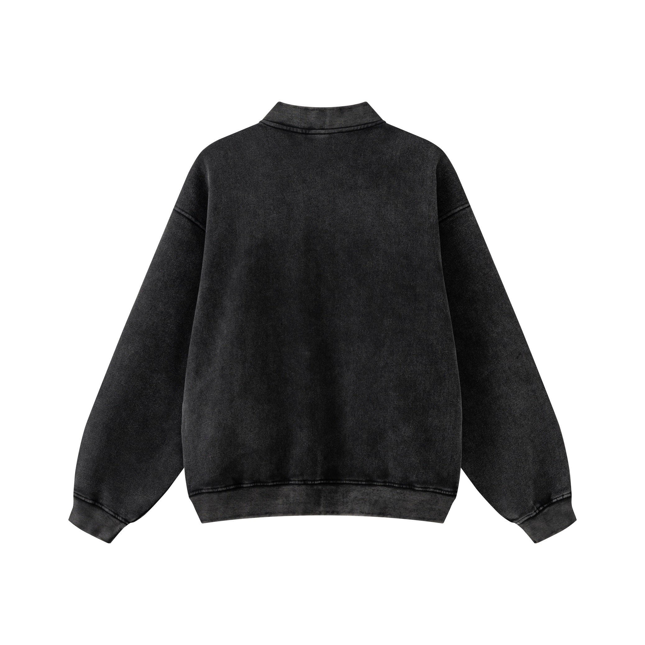 Customized High Quality Fleece Vintage French Terry Acid Wash Heavyweight Black Full Zip up Drop Shoulder Fashion Hoodie
