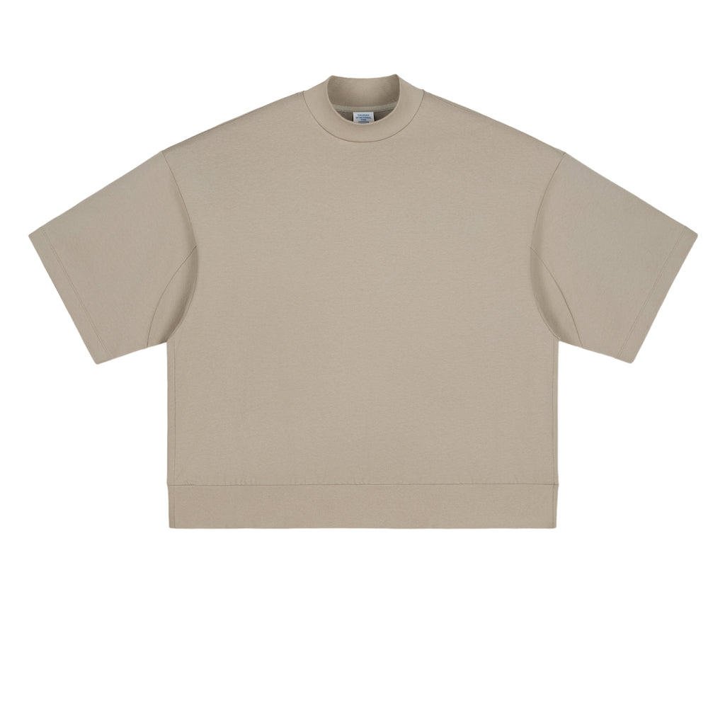 305g Heavyweight Tshirts 100% Cotton Streetwear Custom Boxy Fashion Drop Shoulder High-neck High Quality Tshirt for Men