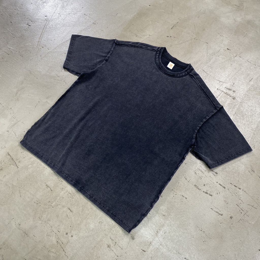 Heavyweight Washed Frayed Edges Loose Vintage Drop Shoulder Custom logo Heavy Cotton Round Neck Dtf Transfers Print t Shirt