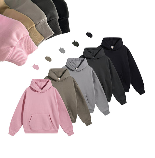 Wholesale Custom High Quality Soft Clothing  Fleece Fashion Pullover Cheap Drop Shoulder Hoodies and Sweatshirts