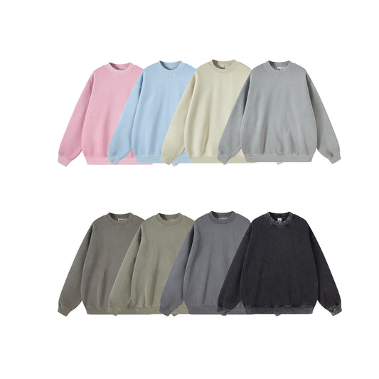 Wholesale Street Fleece Wear Custom Logo Washed Winter Vintage Pullover Wholesale Drop Shoulder Fashion Hoodies & Sweatshirts