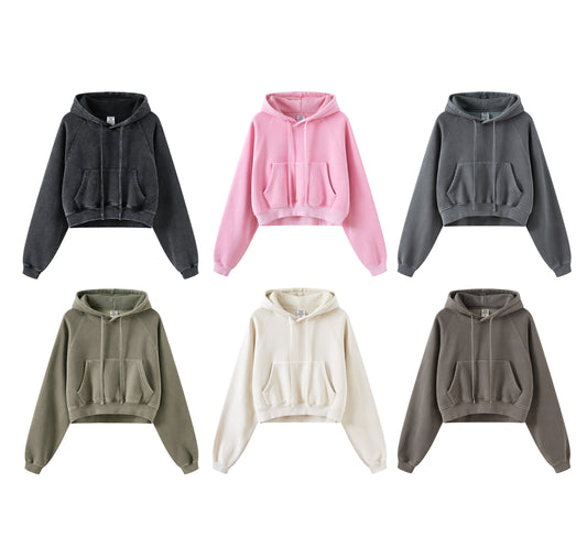 Manufacturer Hoodies Sublimation Embroidered  Cropped  Washed  Vintage Heavy Weight Streetwear High Quality Hoodie