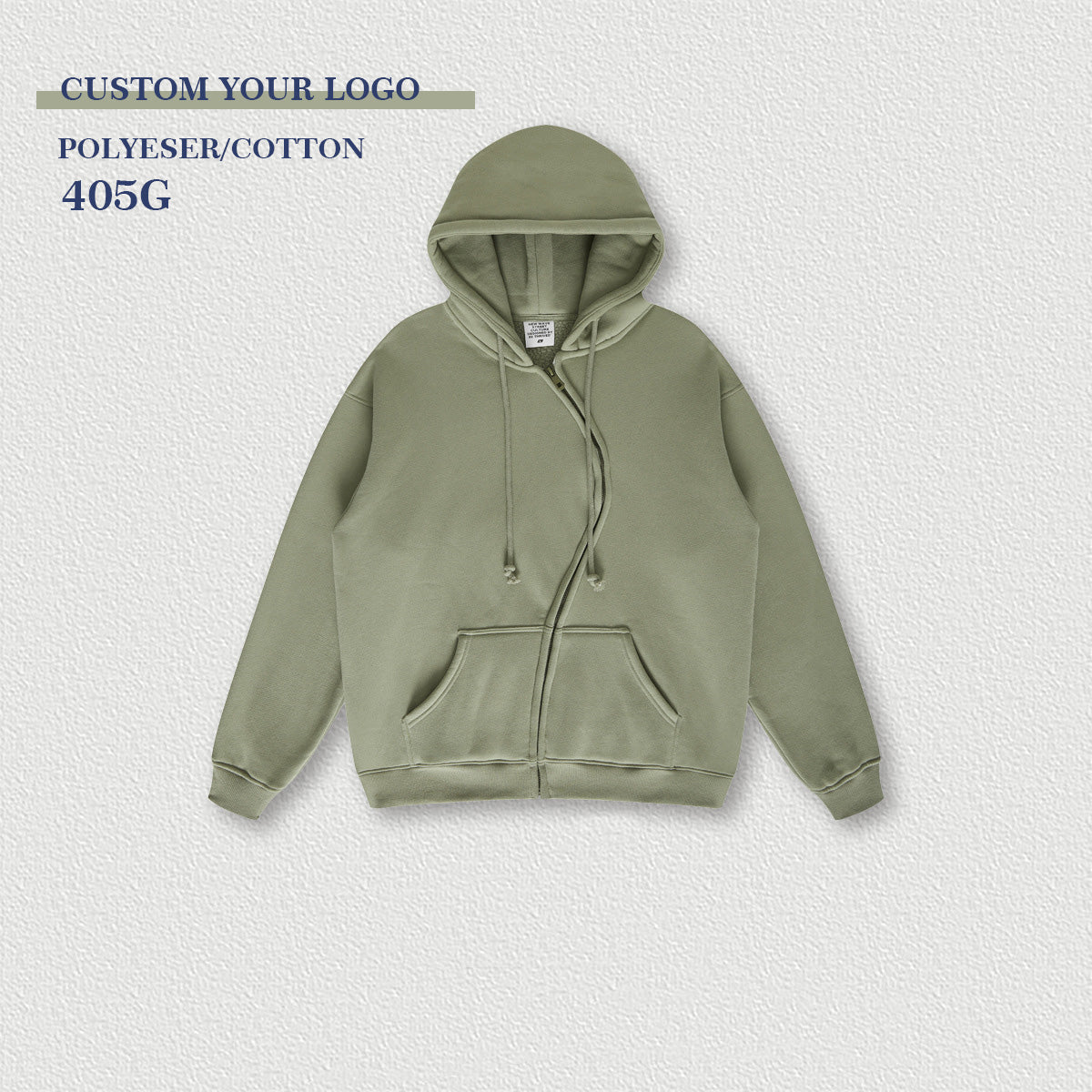 Heavyweight Unisex High Quality S-shaped Zipper Black Hip-hop Puff Printing Custom logo Oversized Streetwear Loose Blank Hoodies