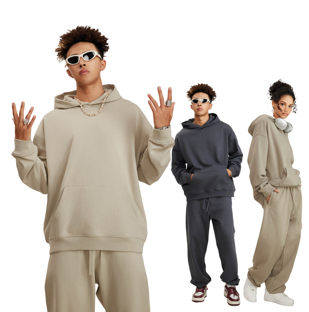 Custom Hoodies Drop Shoulder Unisex High Quality Heavyweight Fashion Pullover High Quality Polyester/Cotton Streetwear Hoodie