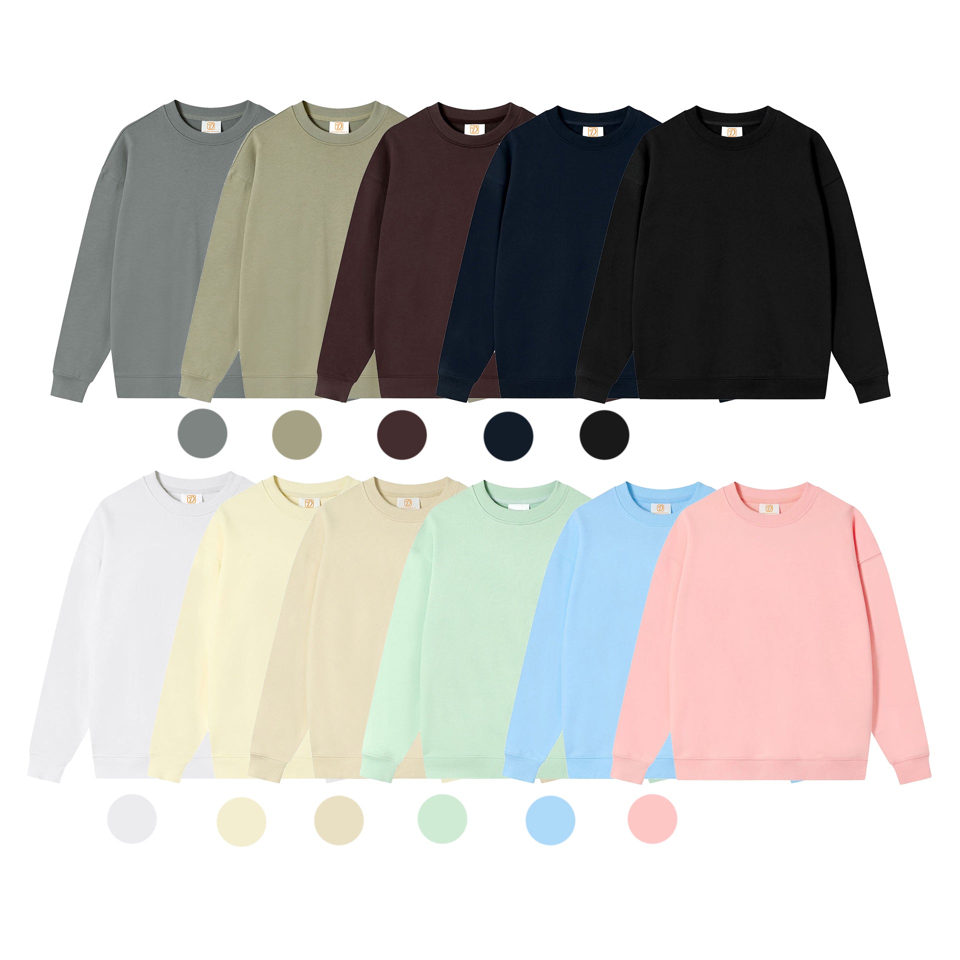 Heavyweight Hoodie Wholesale Crewneck Streetwear Sublimation French Terry Drop Shoulder Unisex High Quality Pure Color Hoodies