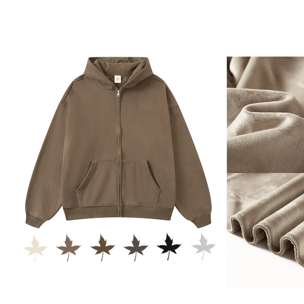 Clothing Manufacturers Multiple Sizes Custom Zip Hoodies Fleece Fashion Cheap Drop Shoulder Polyester Cotton Hoodies