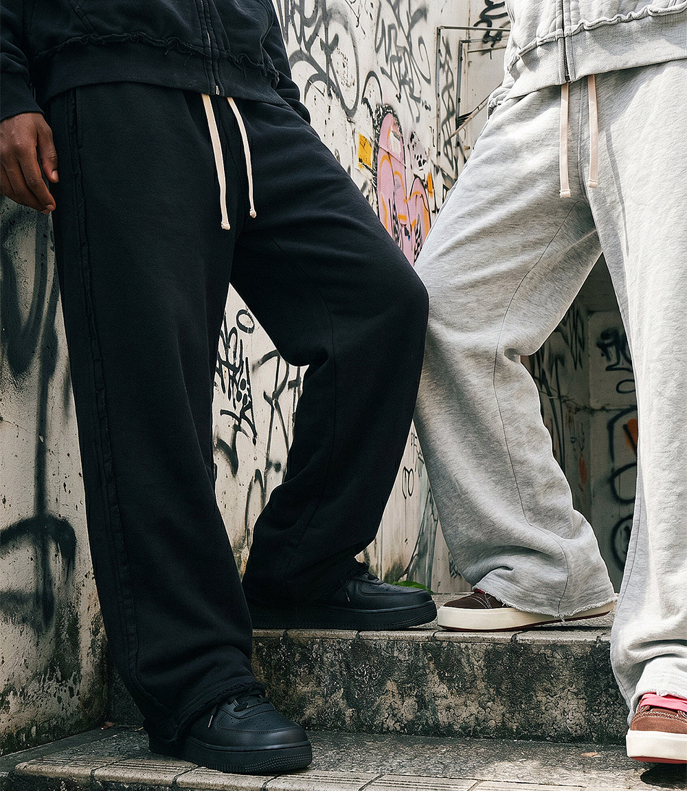 American Style Loose Fitting Wide Leg Pants Floor Length Casual Sweatpants Multiple Processes to Choose From and Free Design