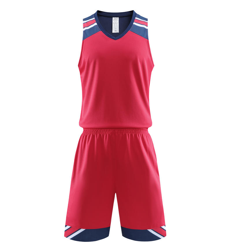 Custom logo 5 Color Men's and Women's 100% Polyester Fiber V Neck Basketball Uniform Set with Vertical Stripes and Plain Fabric